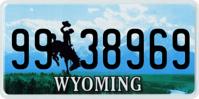 WY license plate 9938969