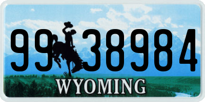 WY license plate 9938984