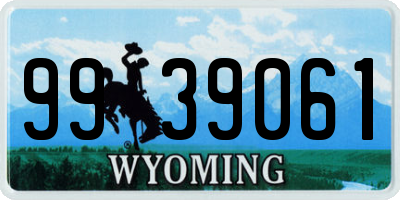 WY license plate 9939061