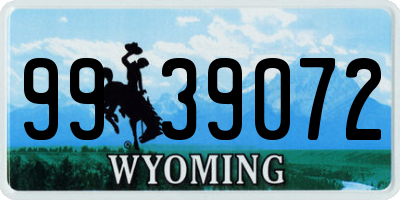 WY license plate 9939072
