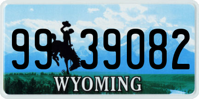 WY license plate 9939082