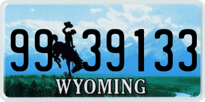 WY license plate 9939133