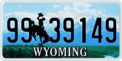 WY license plate 9939149