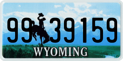 WY license plate 9939159