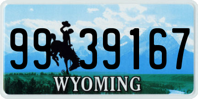 WY license plate 9939167