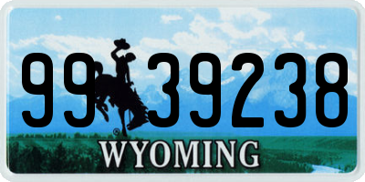 WY license plate 9939238