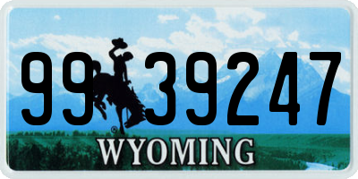 WY license plate 9939247