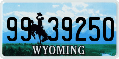 WY license plate 9939250