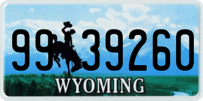 WY license plate 9939260