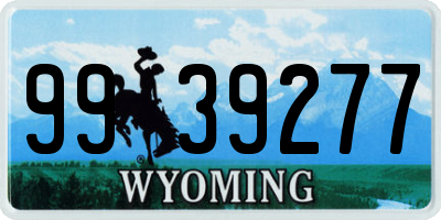 WY license plate 9939277