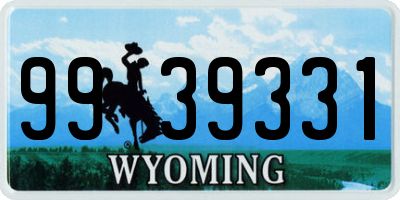 WY license plate 9939331