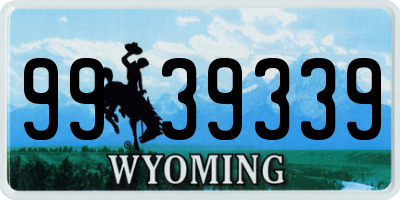 WY license plate 9939339