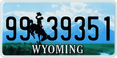 WY license plate 9939351