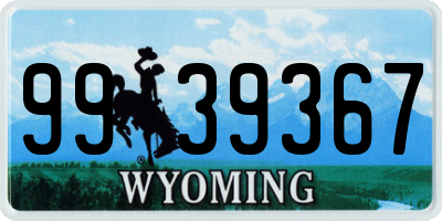 WY license plate 9939367