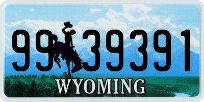 WY license plate 9939391