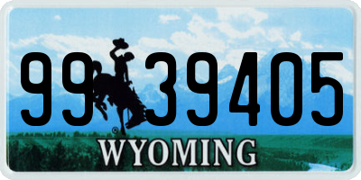 WY license plate 9939405