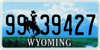 WY license plate 9939427