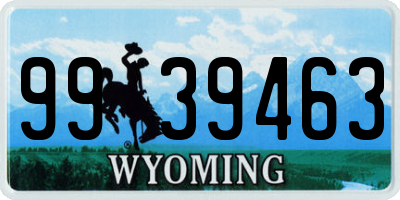 WY license plate 9939463