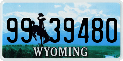 WY license plate 9939480