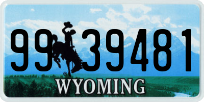 WY license plate 9939481