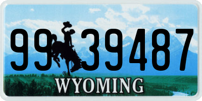 WY license plate 9939487
