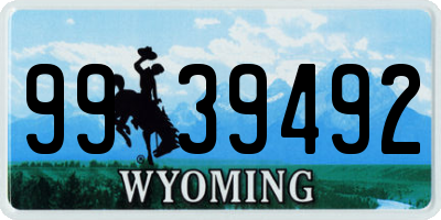 WY license plate 9939492