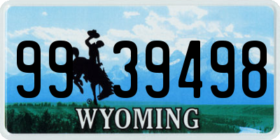 WY license plate 9939498