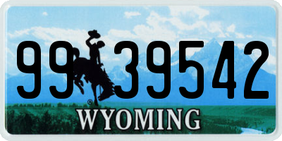 WY license plate 9939542