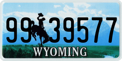 WY license plate 9939577