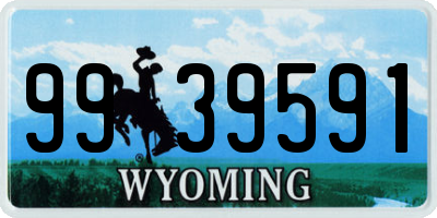WY license plate 9939591