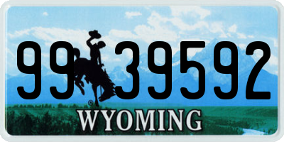 WY license plate 9939592