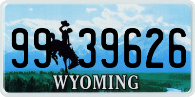 WY license plate 9939626