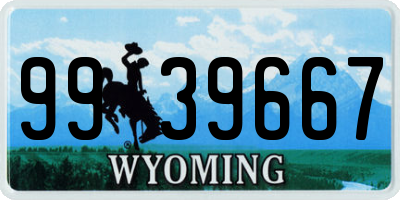 WY license plate 9939667