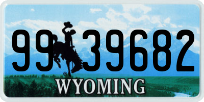 WY license plate 9939682