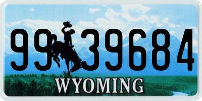 WY license plate 9939684