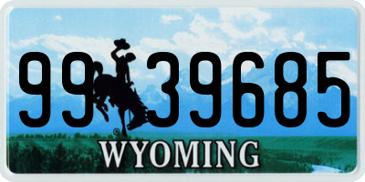 WY license plate 9939685