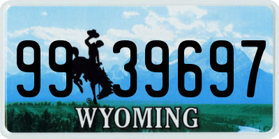 WY license plate 9939697