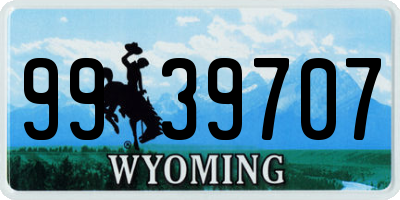WY license plate 9939707