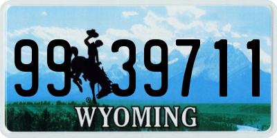 WY license plate 9939711
