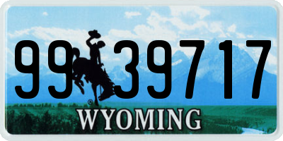 WY license plate 9939717