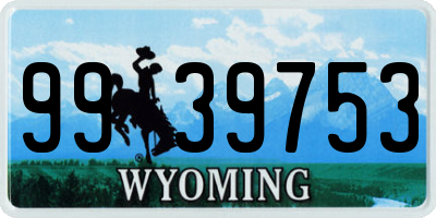 WY license plate 9939753