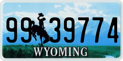 WY license plate 9939774