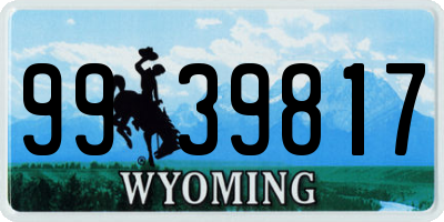 WY license plate 9939817