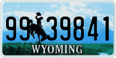 WY license plate 9939841