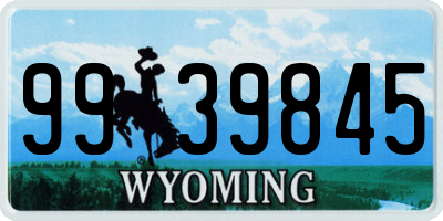 WY license plate 9939845