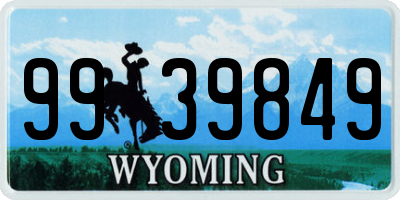 WY license plate 9939849
