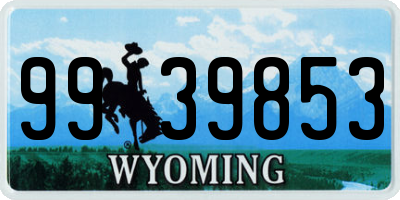 WY license plate 9939853