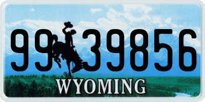 WY license plate 9939856