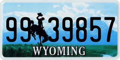 WY license plate 9939857