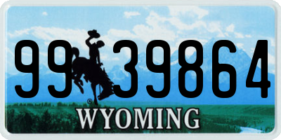 WY license plate 9939864